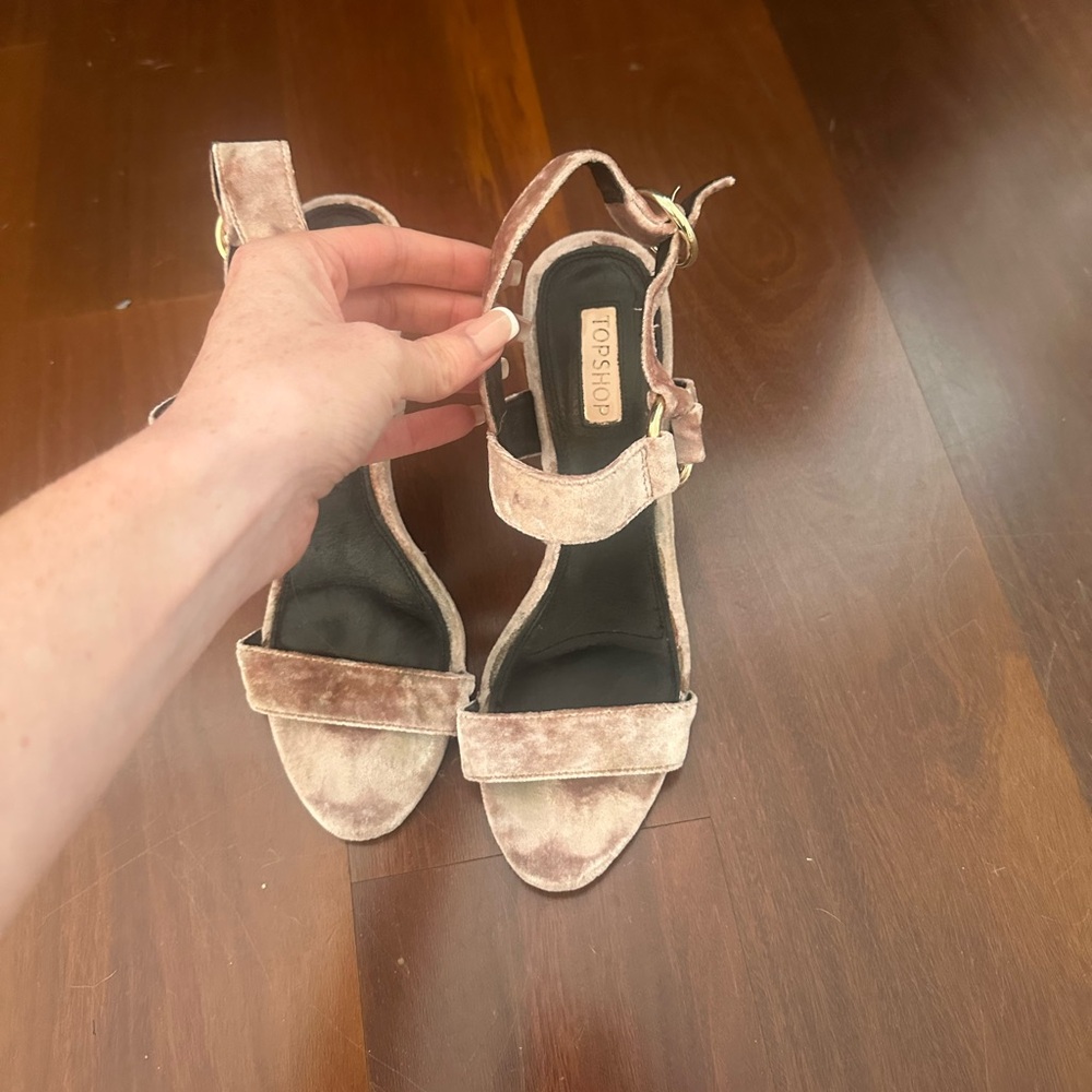 Pink velvet top shop heels